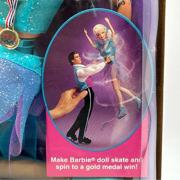 USA OLYMPIC SKATER BARBIE~1997 NAGANO OLYMPICS-SKATE & SPIN-MATTEL Vtg - Picture 4 of 10